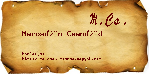 Marosán Csanád névjegykártya