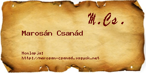 Marosán Csanád névjegykártya